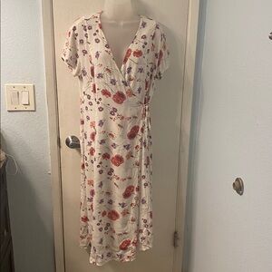 Vintage Sostanza Floral Tie Waist Wrap Dress Size L